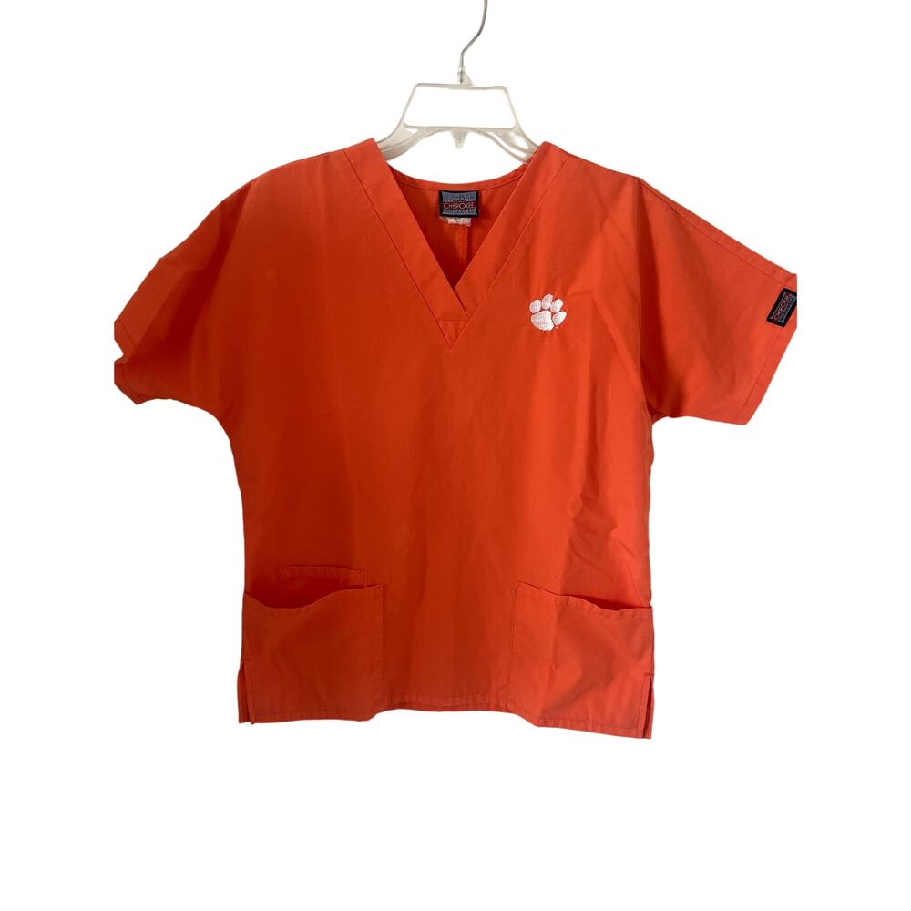 Cherokee Orange Clemson Tigers Scrub Top Sz XS